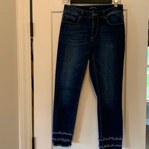 Charlie B cropped, frayed skinny jeans